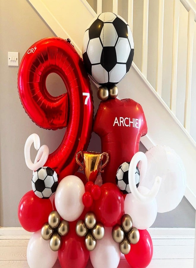 KHC-KHF Soccer-Balloons 6PCS 22in Large Metallic Round Sphere Soccer Ball Football Balloons Birthday Game Day Sports Themed Party Decoration Activities Supply - Image 4